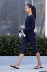 ZOE SALDANA Leaves a Studio in West Hollywood 10/07/2015