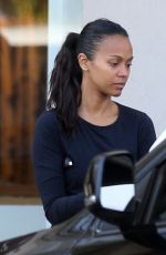 ZOE SALDANA Leaves a Studio in West Hollywood 10/07/2015