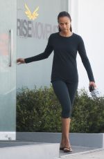ZOE SALDANA Leaves a Studio in West Hollywood 10/07/2015