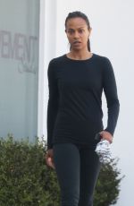 ZOE SALDANA Leaves a Studio in West Hollywood 10/07/2015