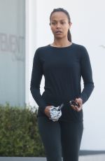 ZOE SALDANA Leaves a Studio in West Hollywood 10/07/2015