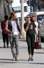 ZOE SALDANA Out for Lunch in Hollywood 10/22/2015