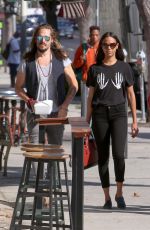 ZOE SALDANA Out for Lunch in Hollywood 10/22/2015