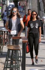 ZOE SALDANA Out for Lunch in Hollywood 10/22/2015