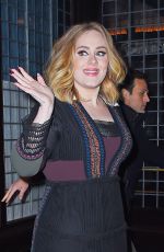 ADELE Arrives at Her Hotel in New York 11/23/2015