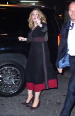 ADELE Arrives at Her Hotel in New York 11/23/2015