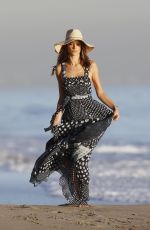 ALESSANDRA AMBROSIO on the Set of a Photoshoot at a Beach in Malibu 11/20/2015