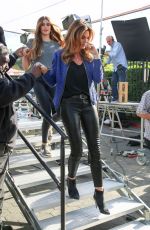 CINDY CRAWFORD on the Set of Extra in Los Angeles 11/04/2015