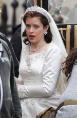 CLAIRE FOY Has Been Injured on the Set of The Crown in England 11/15/2015