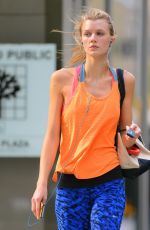 CONSTANCE JABLONSKI in Leggings Leaves a Gym in New York 10/29/2015