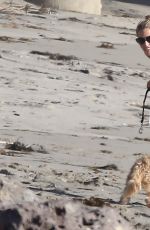 DENISE RICHARDS Walks Her Dogs at a Beach in Malibu 11/19/2015