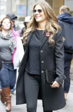 ELIZABETH HURLEY Leaving SiriusXM Radio in New York 11/11/2015
