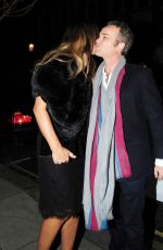 ELIZABETH HURLEY Night Out in London 11/25/2015