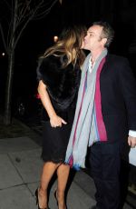 ELIZABETH HURLEY Night Out in London 11/25/2015