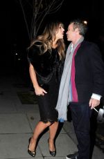 ELIZABETH HURLEY Night Out in London 11/25/2015