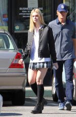 ELLE FANNIN in Plaid Skirt Out in Los Angeles 11/03/2015