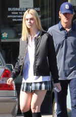 ELLE FANNIN in Plaid Skirt Out in Los Angeles 11/03/2015