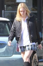 ELLE FANNIN in Plaid Skirt Out in Los Angeles 11/03/2015