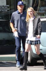 ELLE FANNIN in Plaid Skirt Out in Los Angeles 11/03/2015