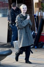 ELLE FANNING on the Set of How to Talk to Girls at Parties in Sheffield 11/13/2015