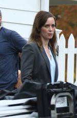 EMILY BLUNT on the Set of Girl on the Train in New York 11/06/2015