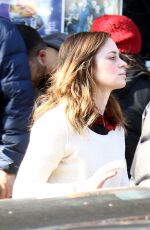 EMILY BLUNT on the Set of Girl on the Train in New York 11/15/2015