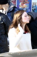 EMILY BLUNT on the Set of Girl on the Train in New York 11/15/2015