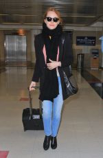 EMMA STONE at Los Angeles International Airport 11/24/2015