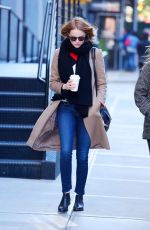 EMMA STONE Out and About in New York 11/15/2015