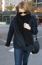 EMMA STONE Out and About in New York 11/23/2015