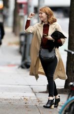 EMMA STONE Out and About in West Village 11/12/2015