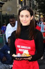 EMMY ROSSUM at Mission Thanksgiving for The Homeless in Los Angeles 11/25/2015