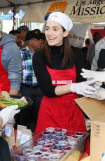 EMMY ROSSUM at Mission Thanksgiving for The Homeless in Los Angeles 11/25/2015