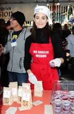 EMMY ROSSUM at Mission Thanksgiving for The Homeless in Los Angeles 11/25/2015