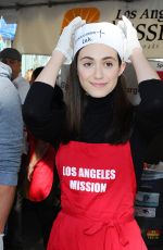 EMMY ROSSUM at Mission Thanksgiving for The Homeless in Los Angeles 11/25/2015