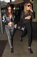 GIGI and BELLA HADID Out for Lunch at Il Pastaio in Beverly Hills 11/25/2015