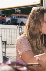 HANNAH DAVIS on the Set of Extra in Los Angeles 11/10/2015