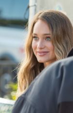 HANNAH DAVIS on the Set of Extra in Los Angeles 11/10/2015