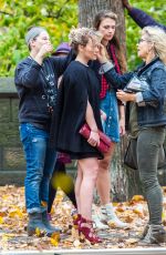 HILARY DUFF on the Set of Younger in New York 11/07/2015
