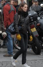 KRISTEN STEWART as Maureen on the Set of Personal Shopper in Paris 11/04/2015