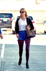 JANUARY JONES in Jeans Shorts Shopping in Los Angeles 11/21/2015
