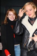 JENNIFER LAWRENCE and EMMA STONE Out for Dinner in New York 11/23/2015