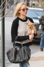 JENNIFER LAWRENCE and Her Dog Pippi Out in New York 11/27/2015