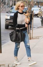 JENNIFER LAWRENCE and Her Dog Pippi Out in New York 11/27/2015