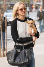 JENNIFER LAWRENCE and Her Dog Pippi Out in New York 11/27/2015