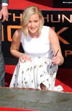 JENNIFER LAWRENCE at The Hunger Games: Mockingjay, Part 2 Handprint Ceremony in Hollywood