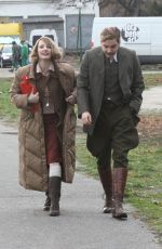 JESSICA CHASTAIN on the Set of Zookeeper