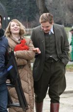 JESSICA CHASTAIN on the Set of Zookeeper