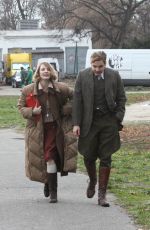 JESSICA CHASTAIN on the Set of Zookeeper