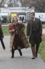 JESSICA CHASTAIN on the Set of Zookeeper